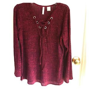 Chenault ladies lace up top